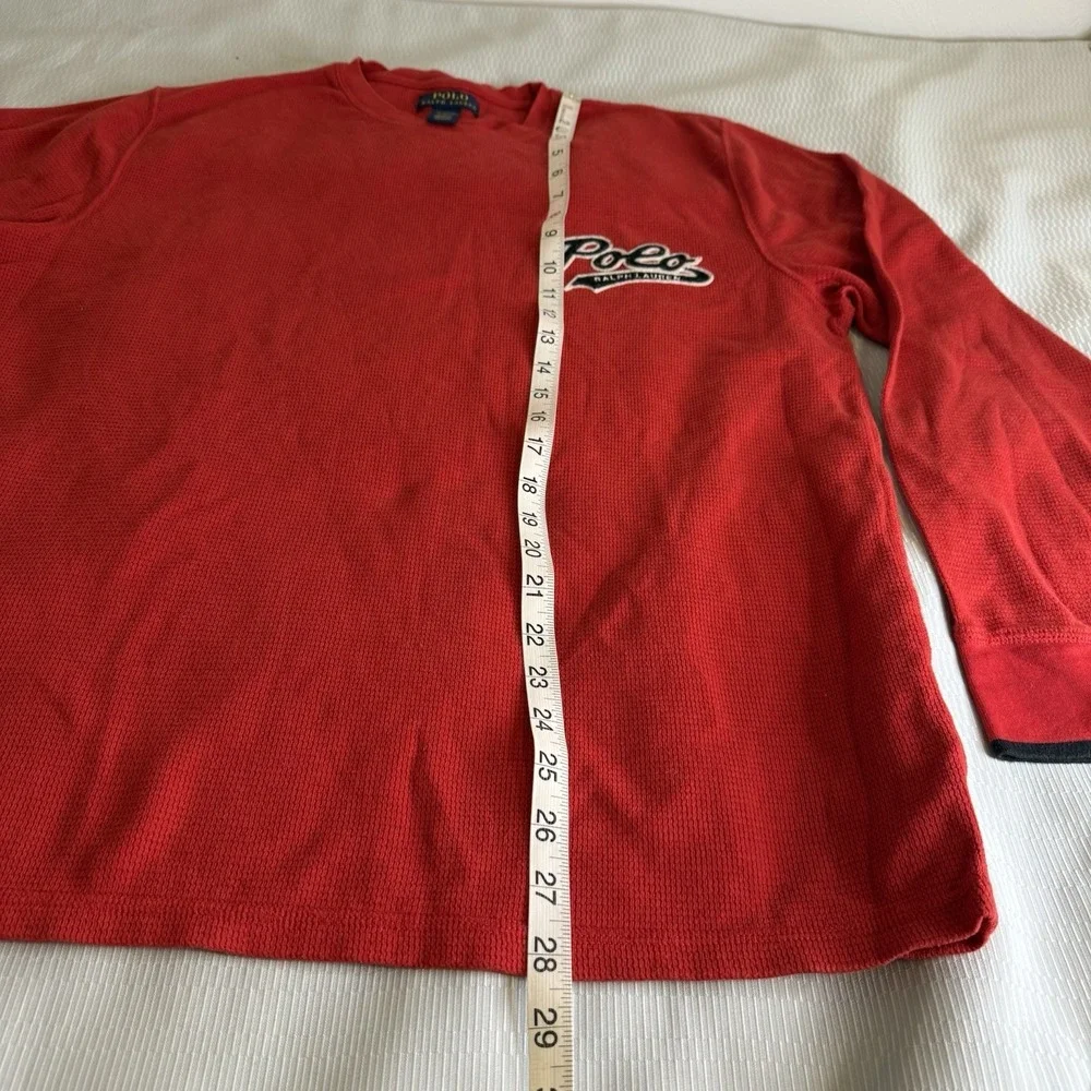 Polo Ralph Lauren Red Long Sleeve Thermal Sleepwear Top Mens XL Logo